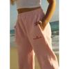Womens Embroidered Letter Fleece Sweatpants Loose Fit Casual Joggers