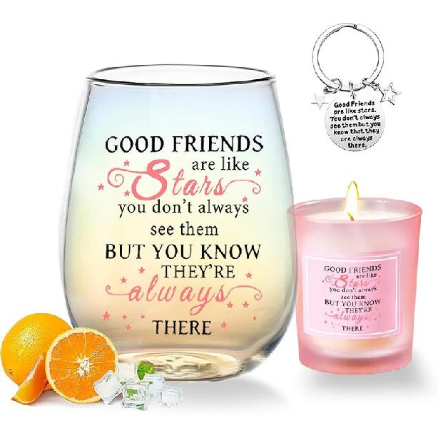 Colorful Stemless Wine Glasses Teacher Gifts For Women Birthday Gifts for Women Colleagues Best Friend For Her Cute Funny Gifts