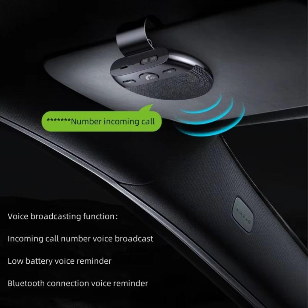 Bluetooth 5.0 Handsfree Car Kit High Definition Voice Sun Visor Music Player Music Playback