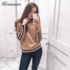 Hirsionsan Autumn Winter Sweater Women 2021 O Neck Knitted Pullovers Female Soft Basic Striped Jumper Casual Thicken Sweaters