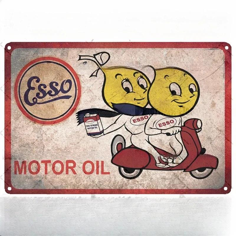 Mike86 ESSO Тигр PIN UP Винтажные Металлические Жестяные Таблички Мужская Пещера Магазин Масла Постеры Декорация LTA