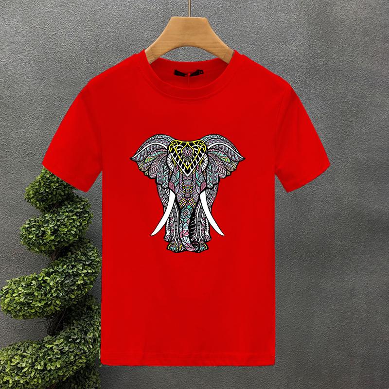 2yk Luxury Brand Design For Men's T-shirt Cotton High Quality Elephant Printing Summer Tees Brand Tops Unisex Oversized S-7XL