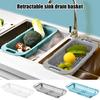 Retractable Drain Multifunction Basket Over-the-sink Food Grade Extendable Fruit Vegetable Washing Drainer Colander
