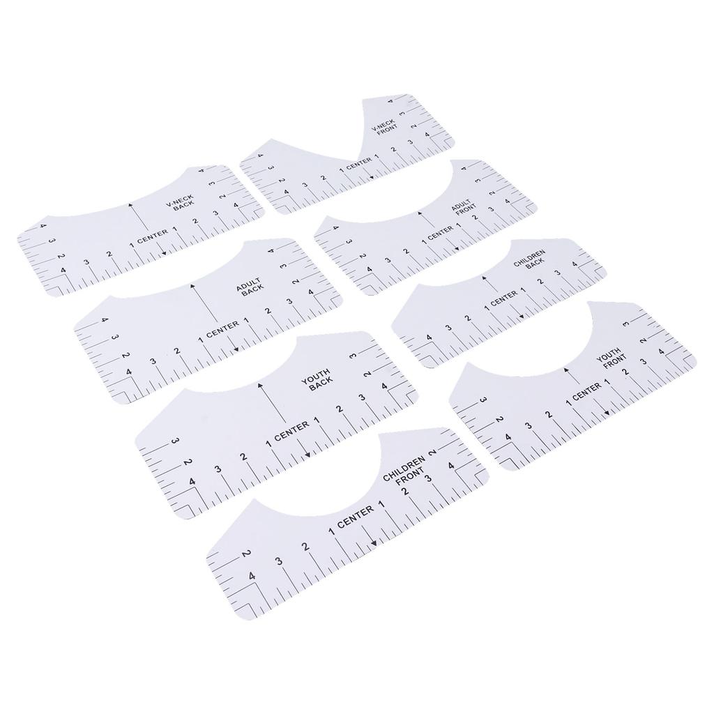8PCS T Shirt Ruler Guide PVC Clothing Centering Design T Shirt Alignment Tool for Heat Press