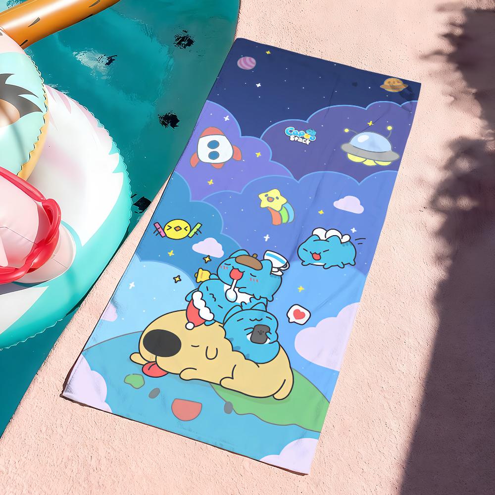 blue cartoon Cute B-Bugcat Capoo Cartoon Towel Quick Dry Soft Yoga Swimming Fitness Mountain Climbing Large Beach Towels