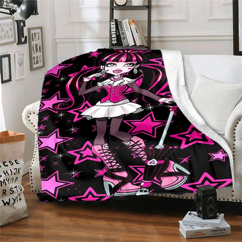 1pc Blanket Monster High1 Print Design, Lightweight Blanket for Sofa, Bed- Soft &Warm, Gift for All Seasons like Christmas, Halloween