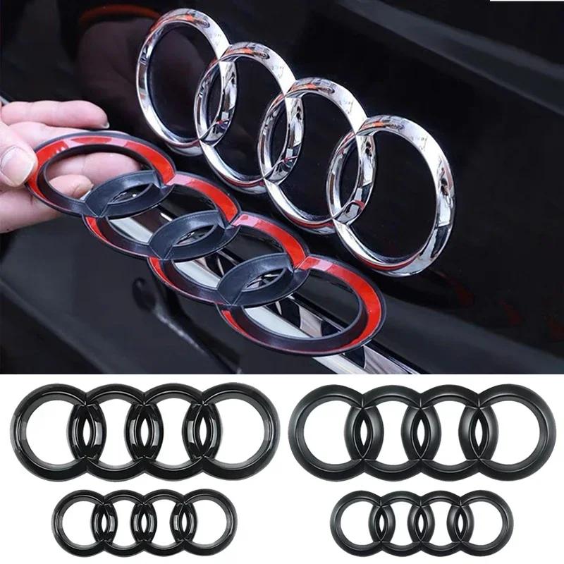 2PCS ABS Car Front Grille Logo Overlay Badge Sticker Rear Trunk Emblem for 3w A3 A4 A5 A6 A7 A8 Q2 Q3 Q5 Q7 Q8 Q5L Accessoriesw3