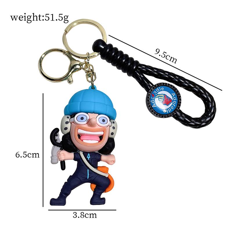One Piece Keychains Anime Monkey D. Luffy Tony Chopper Roronoa Zoro Cartoon Character Key Chains Keyring Doll Bag Pendent