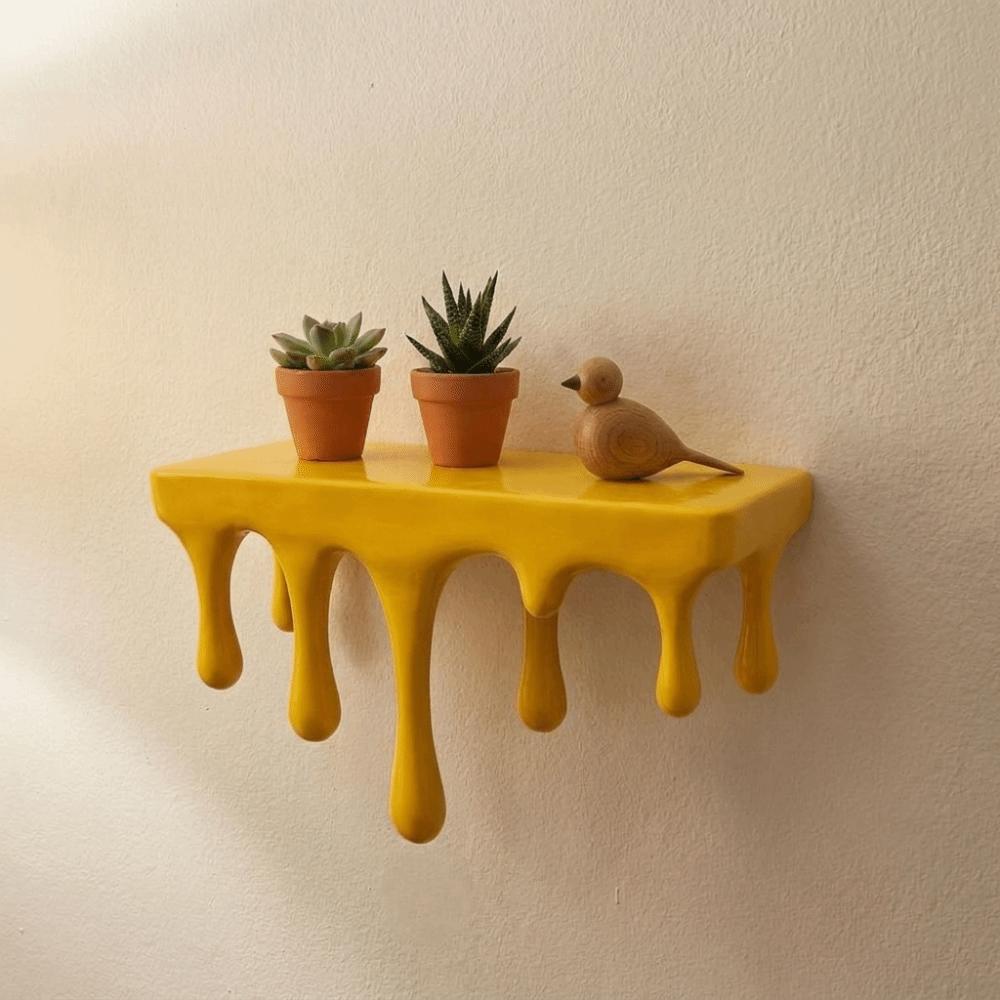 Stable Drip Floating Shelf 3D Printed Wall-Mounted Display Stand Melting Wall Shelf Living Room