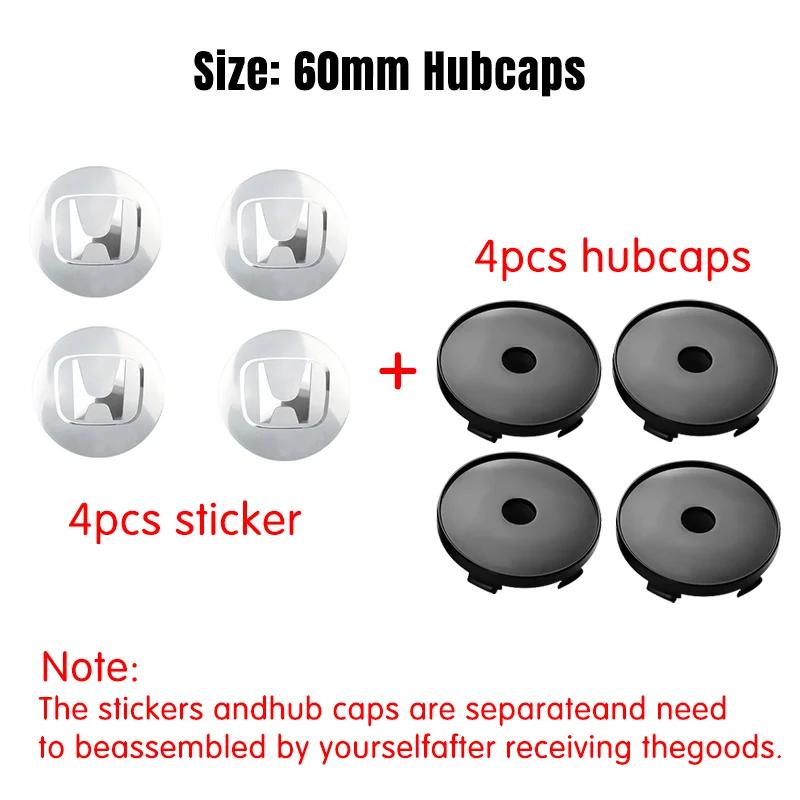 56/60mm Car Wheel Center Hub Cap Badge Logo Emblem Decal Wheel Sticker For Honda Civic City Accord Odyssey CRV Hrv Jazz CBR VTX