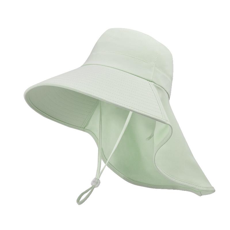 8555 Summer Outdoor Sunscreen Visor Versatile Large Brim Shawl Fisherman's Hat with Ponytail Hole Hat Women