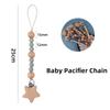 Baby Pacifier Clip Chain Wooden Star Holder Pacifier Clip Strap Infant Nursing Nipple Holder