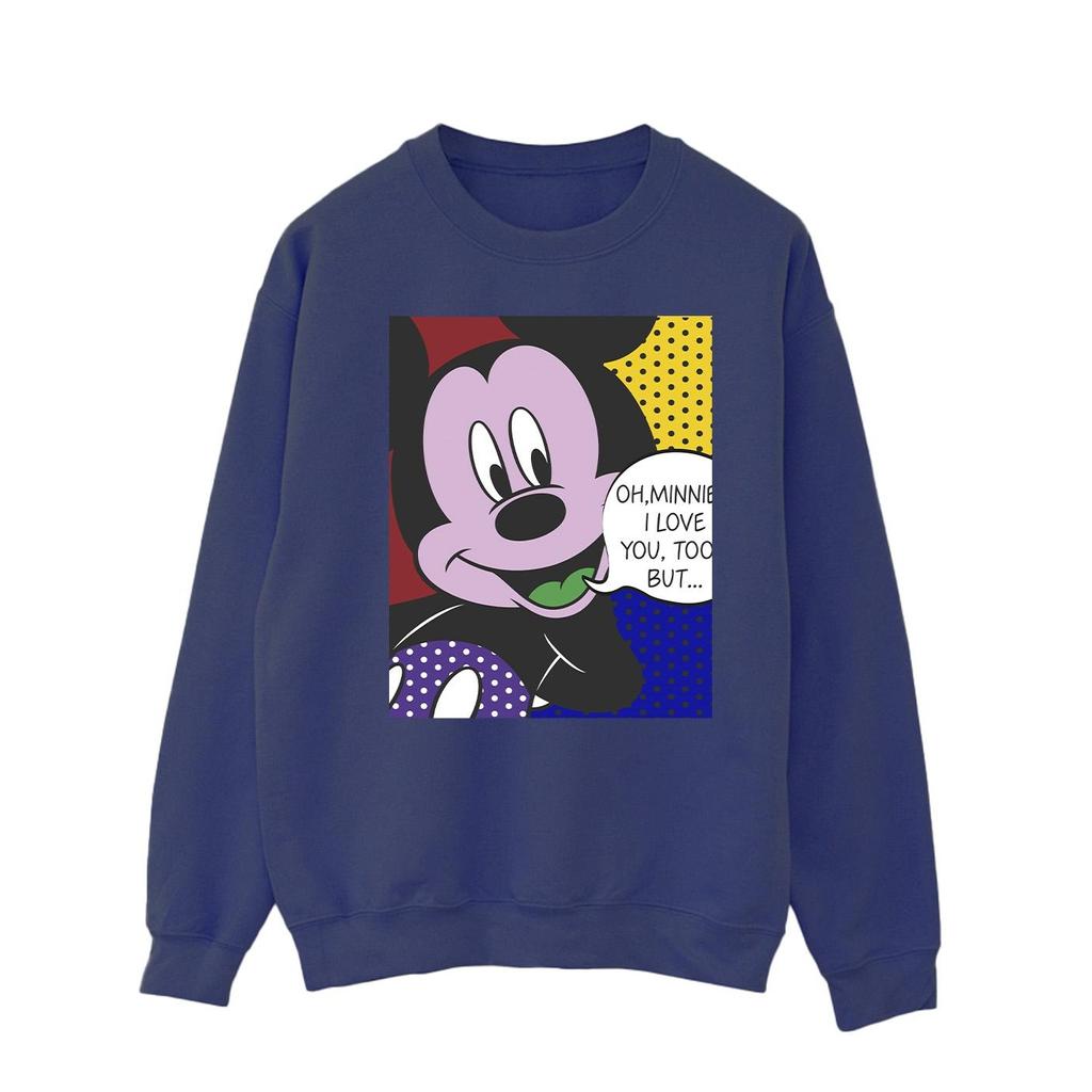Disney Mens Mickey Mouse Oh Minnie Pop Art Sweatshirt