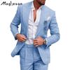 Plus Size Men's Clothing Stylish Formal Suit 2 Piece Set Solid Color Print Men Suit Business Office Wedding Suit Jacket+Pants Suits & Blazers