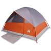 Dome Camping Tent for 3 Persons Gray and Orange Waterproof
