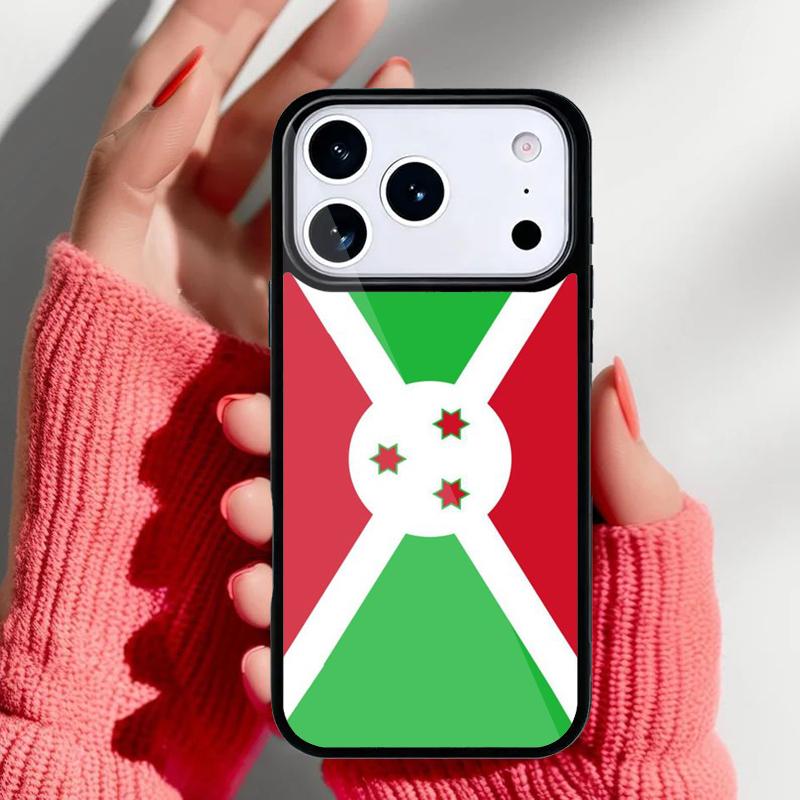 Чехол для телефона с флагом Бурунди для iPhone 17 16 15 14 13 Pro Max Задняя крышка для 12 11 Pro Coque