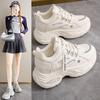 Женские кроссовки на платформе, увеличивающие рост, 2025, новые весенне-осенние, сетчатые, легкие, на толстой подошве, для невысоких, тонкие, повседневные, спортивные