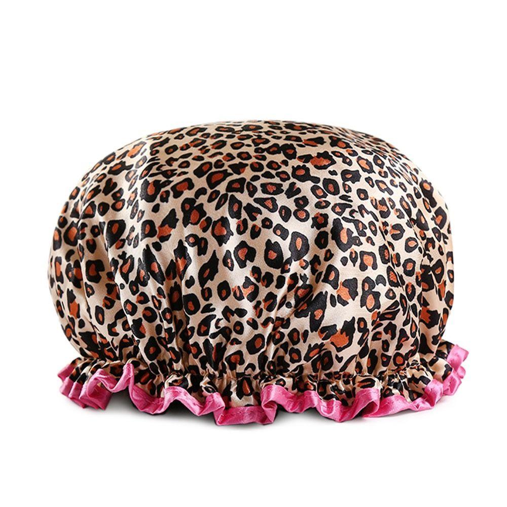 Утолщенная шапочка для душа с принтом, двухслойный дизайн, чехол для сушки волос, новые водонепроницаемые шапочки для душа