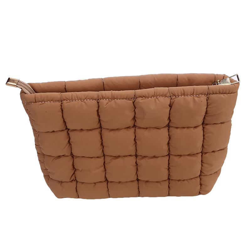 Женская косметичка с мягкой стеганой подкладкой, сумка для хранения косметики, стеганая косметичка-пуховик, большая сумка-органайзер для косметики, клатч, сумочка, кейс для косметики