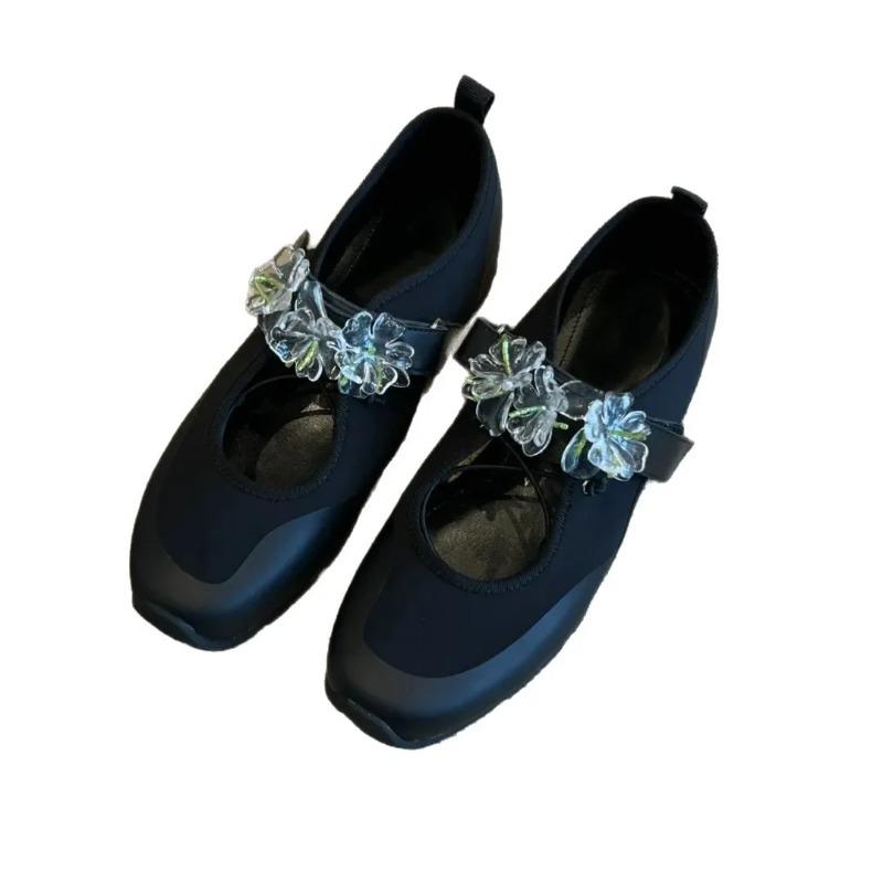 Модные балетки спортивного стиля на плоской подошве Мэри Джейн с одним ремешком Полиуретановая стелька Резиновая подошва Взрослая повседневная обувь