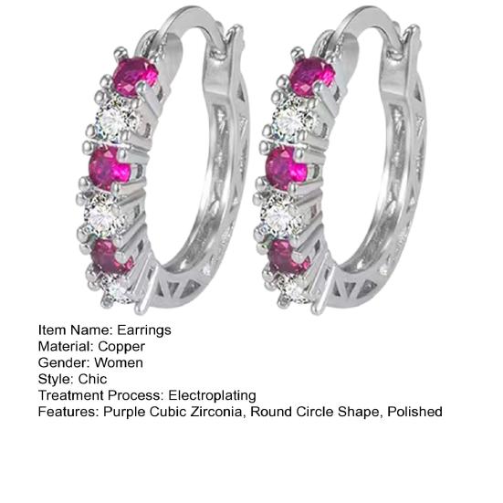 Yousheng 1 пара женских сережек-обручей с синим кубическим цирконием, маленькие серьги-кольца для выпускного вечера, серьги-клипсы, медные круглые серьги