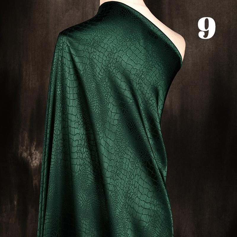 Ткань с принтом под крокодила, микрострейч, черная жаккардовая ткань на метр для платьев, одежды, шитья, однотонная, рукоделие, гладкая