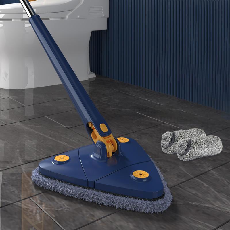 Imitation hand-twist triangular mop-free hand-washing twisting water mop wet and dry dual-use lazy mop indoor window-cleaning triangular mop Navy
