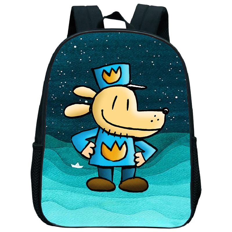 Dog Man Kindergarten Backpack 12 Inch Dogman Children Boy Girl Nursery Shoulder Bag Toddler Back to School Birthday Gift