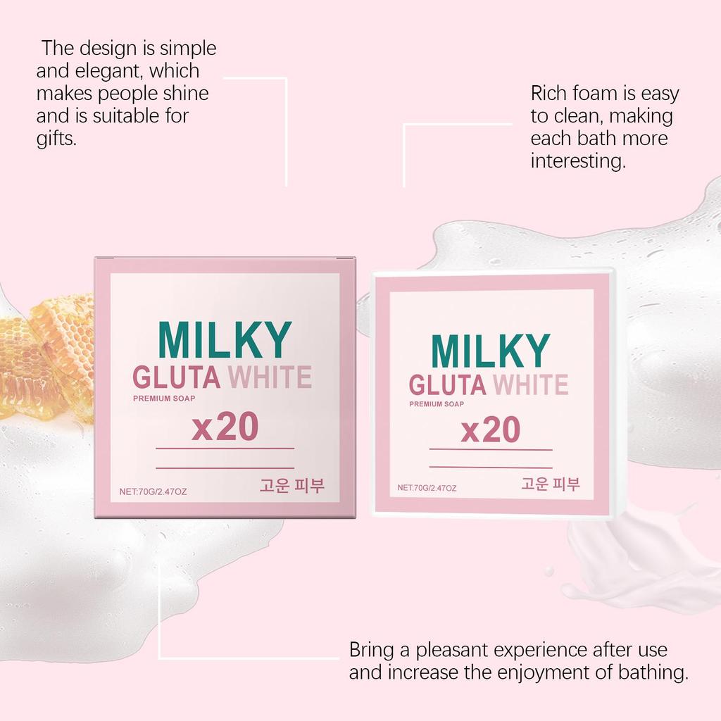 Молочное мыло AMZ 70 г - Мягкое очищение, отбеливание, разглаживание и смягчение - Увлажняющее мыло для ванны