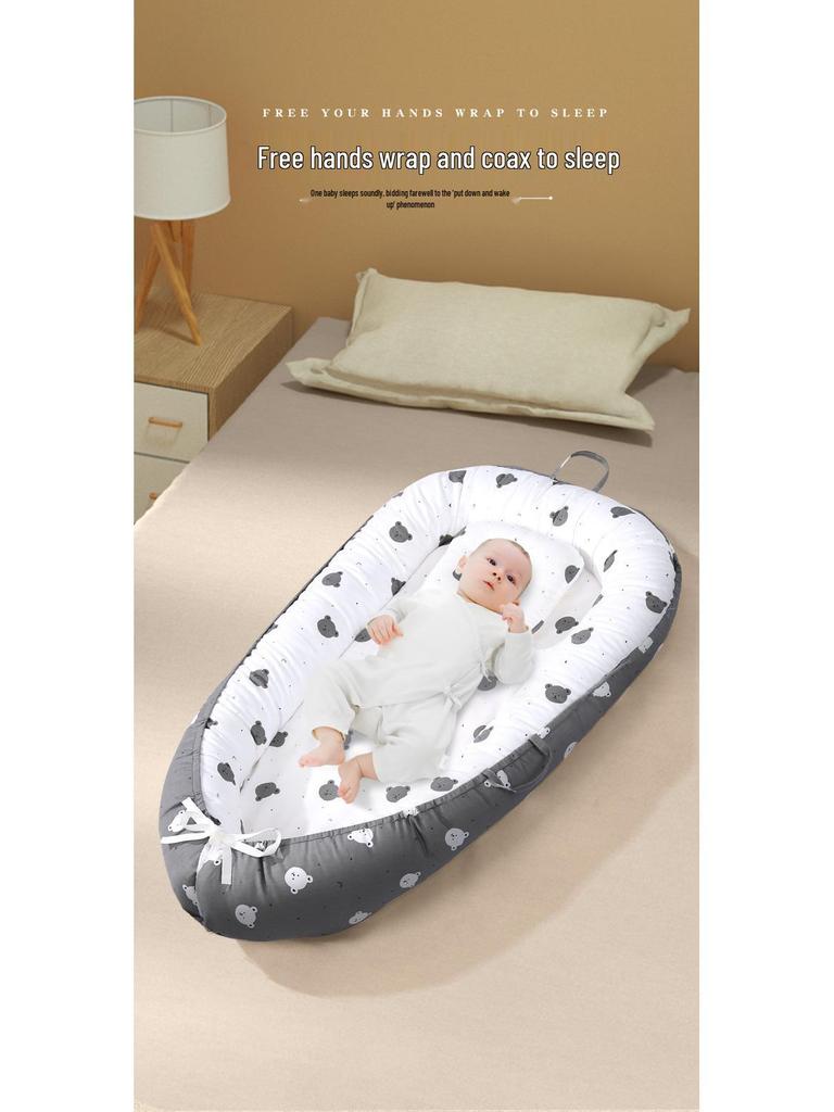Подушка для младенца из чистого хлопка, портативная, противодавящая, и гнездо для кроватки