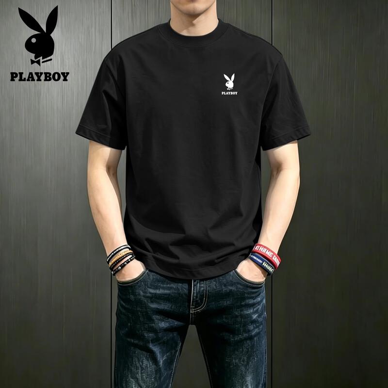 PLAYBOY Мужская футболка с коротким рукавом из чистого хлопка