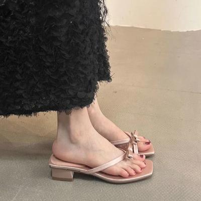 Мода 2024 Стиль Модные и Универсальные Женские Тапочки Удобная Женская Обувь Декоративные Шлепанцы с Бантом Zapatillas Mujer