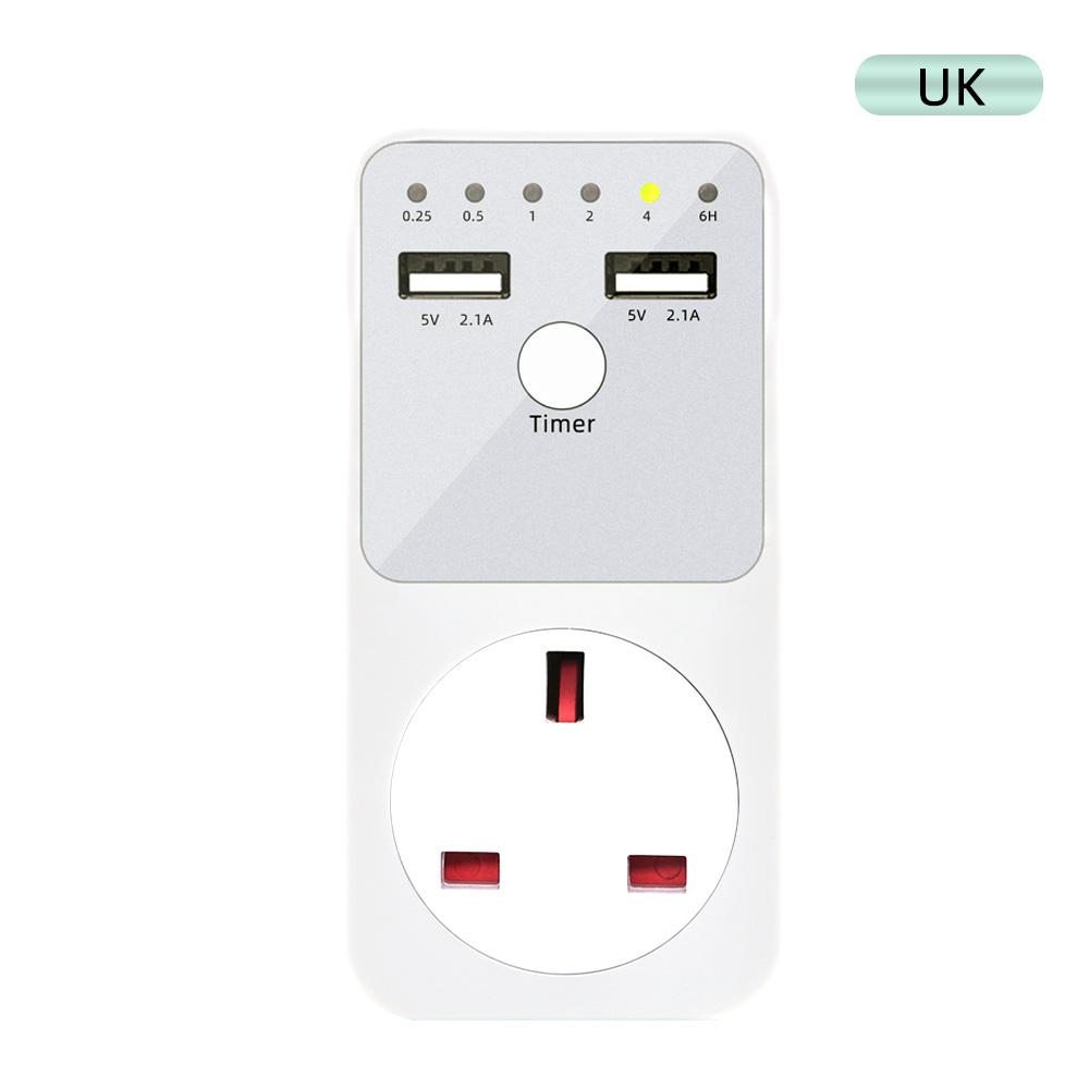 Programmable Countdown Timer Socket Electrical Intelligent 6HR Socket for USB Interface Switch with EU US UK FR Plug