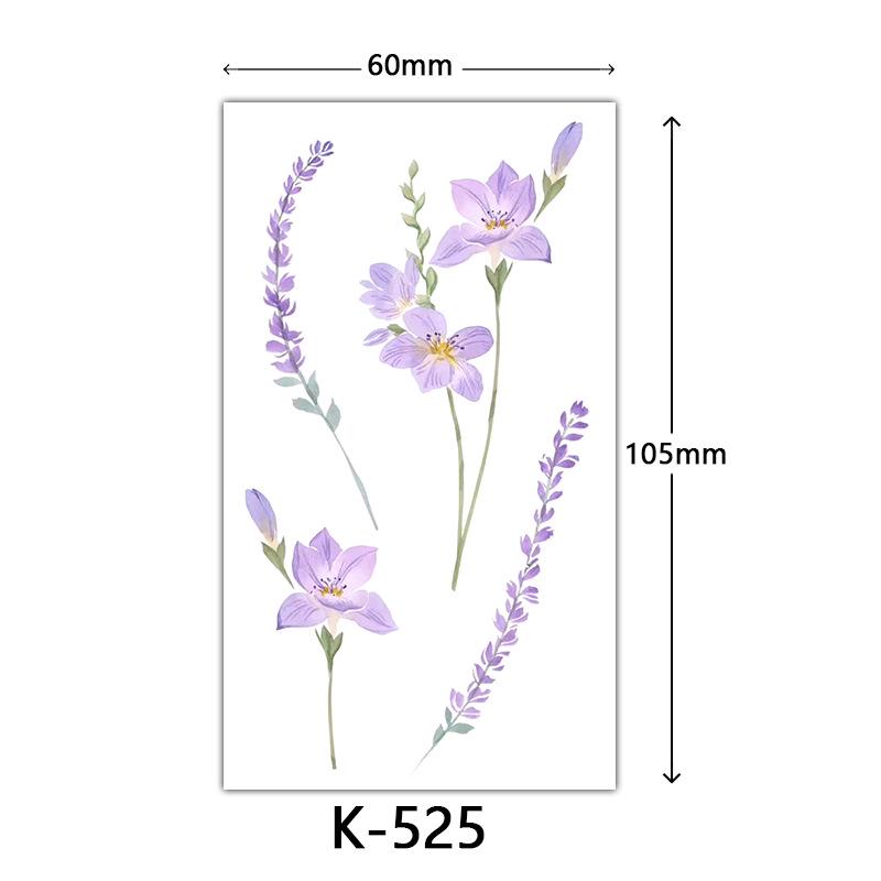 Waterproof Tattoo Stickers: English Letters, Flowers & Butterfly Sketches