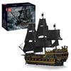 Mould King 13186 Pirate Ship Model Building MOC Black Pearl Sailing Ship Model Building Blocks Ship Model Set Assembly Great for Gifts and Collections