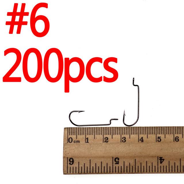 200 шт. крючок с узким зазором для каролинской установки, мягкий крючок для наживки для ловли окуня, крючки для привязывания окуня 5/0 4/0 2/0 2 4 6