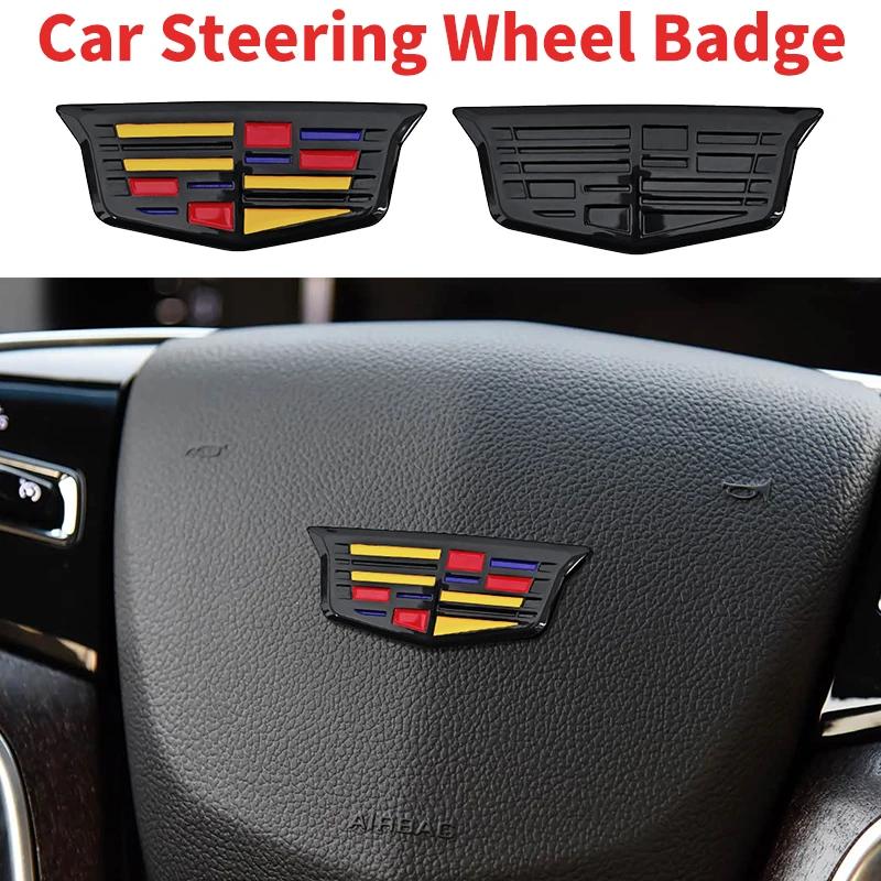AABHR1 ABS Car Styling Logo Steering Wheel Center Badge Logo Sticker For Cadillac CT4 CT5 CT6 XT4 XT5 XT6 ATS XTS interior Accessories