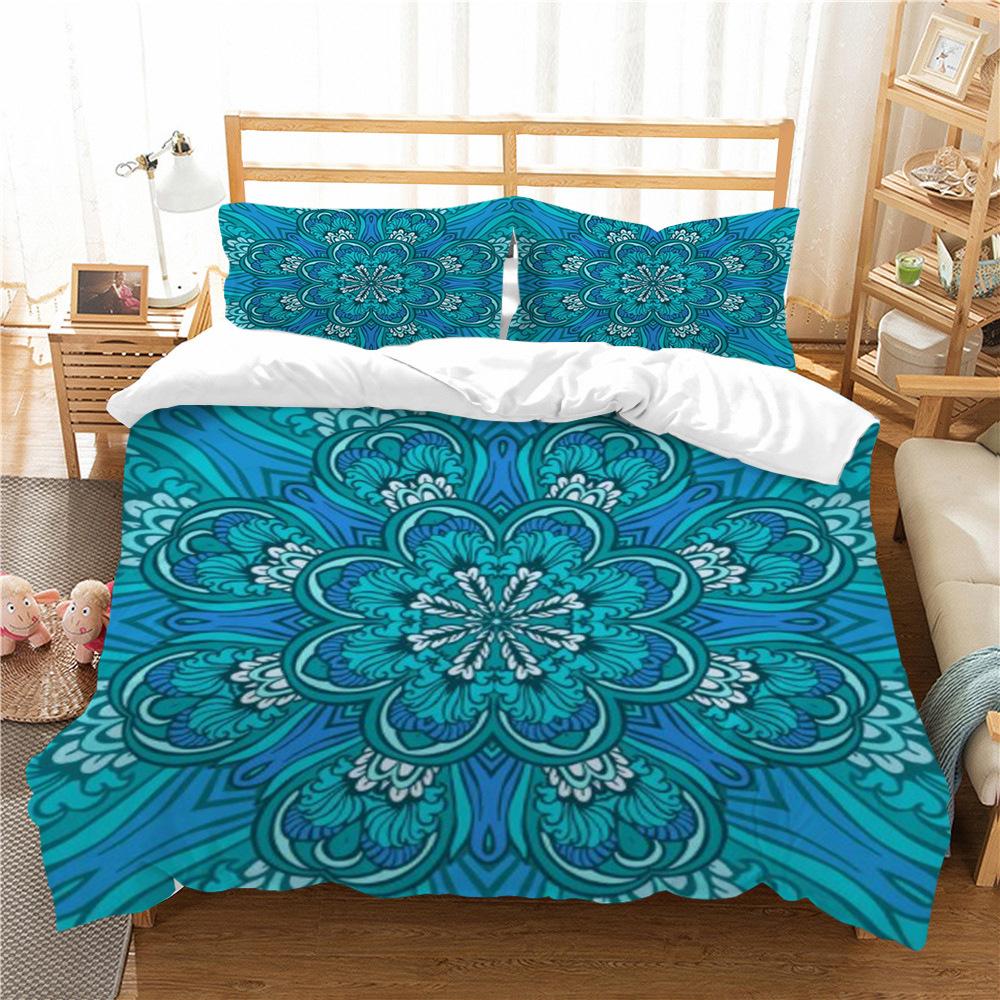 Geometric Shape Series Quilt Cover Pillowcase Two Three Piece Set Polyester 3D Digital Printing