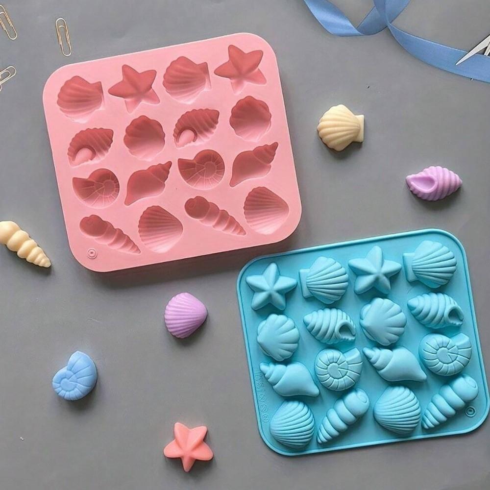 Starfish Shape 3D Shell Mold Conch Ice Cube Tray Baking Supplies Marine Animal Mold Candy Making