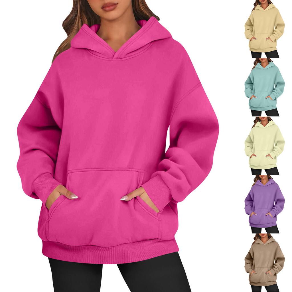 Womens Oversized Sweatshirts Fleece Hoodies Long Sleeve Shirts Pullover Fall Clothes With Pocket