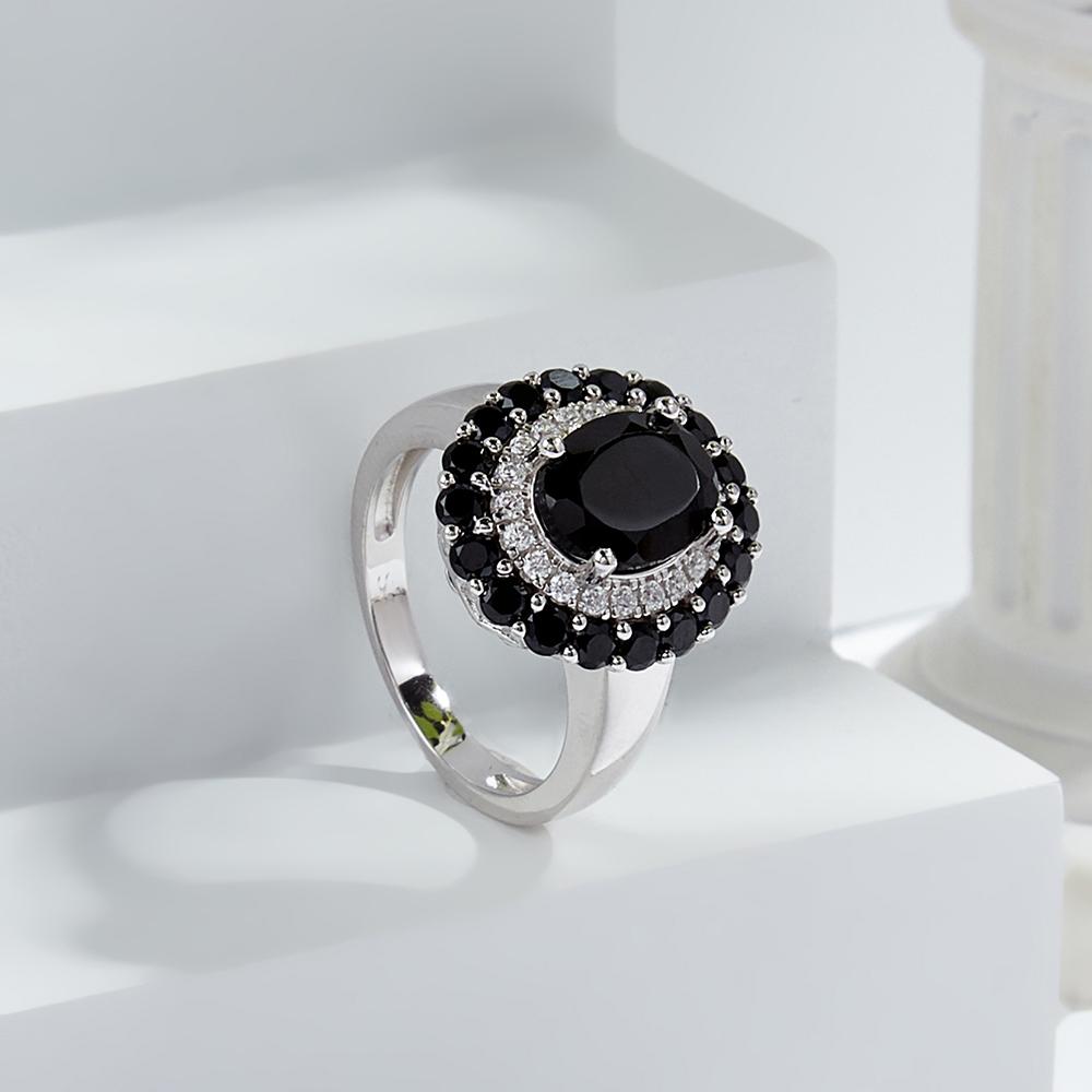 Elegantly Designed Natural Black Spinel Ring Earrings Necklace Set S925 Silver Luxury Women Anniversary & Birthday Gift