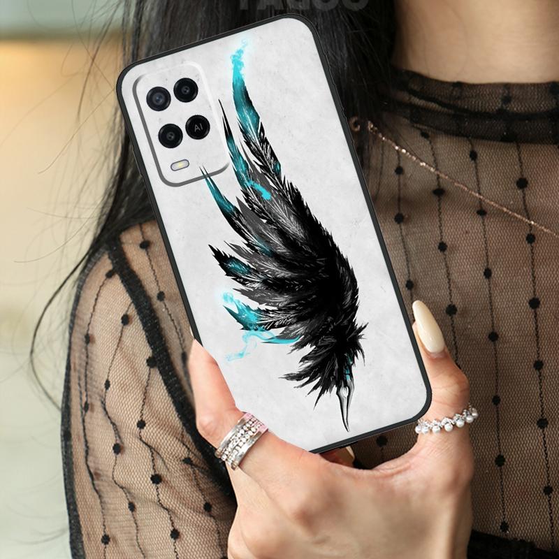 Фантазийный чехол с крыльями ангела для Oppo A74 A94 A54 A80 A60 A40 A18 A38 A58 A78 A98 A96 A76 A16 A15 A17 A57 A77 A5 Pro