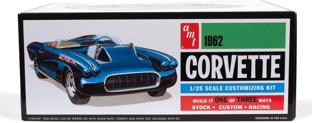 Platz AMT Scale 1962 Chevrolet Corvette Plastic Model Kit AMT1318 1/25 3-in-1