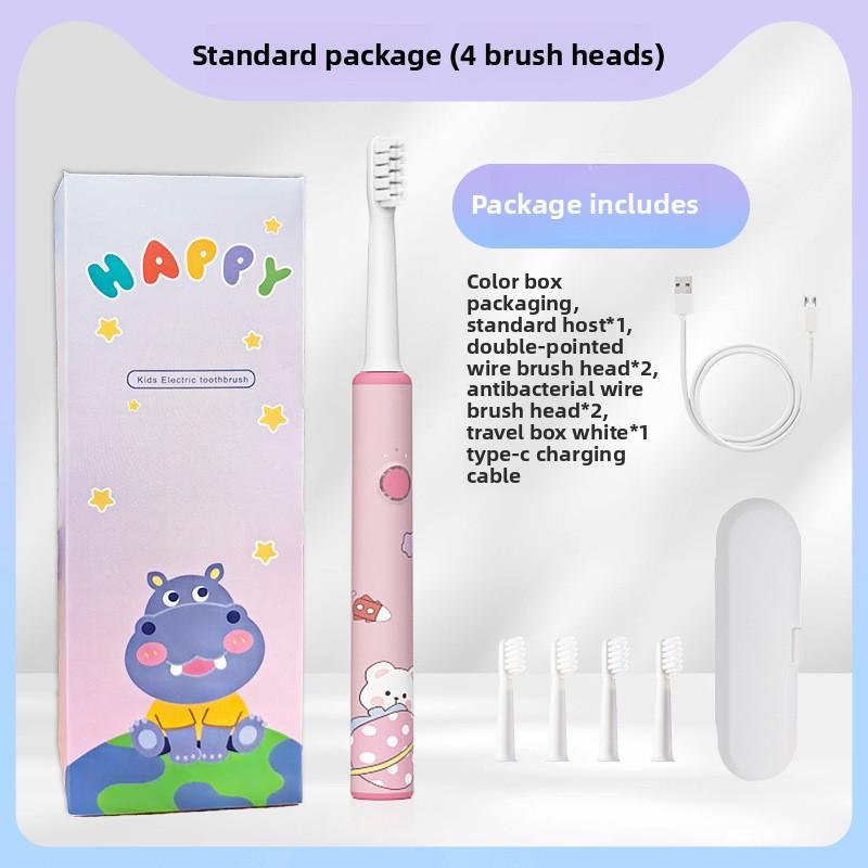 Электрическая зубная щетка Детская мультяшная зубная щетка Мягкая щетина Насадка-щетка Детская 5-15 лет Электрическая зубная щетка Зарядная модель