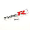 CVWF1 3D Metal Black Red Letters Type R Logo Car Front Grille Badge Emblem for Honda Accord Civic Type R Auto Accessories