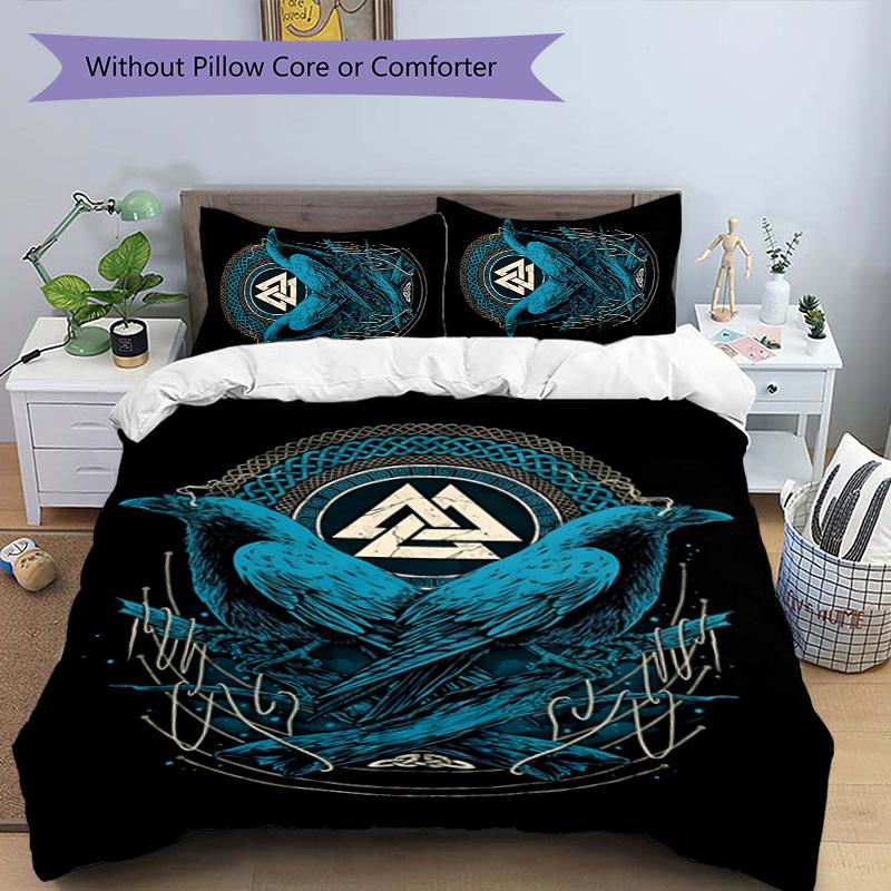 Nordic Mythology 3pcs Bedding Set Duvet Cover Closure Includes 1 Duvet Cover & 2 Pillowcases for All Seasons Bedroom Home Dorm Decor