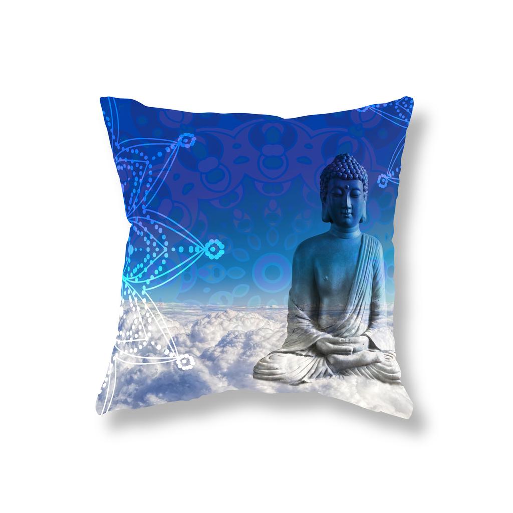 Наволочка с изображением Будды для медитации, украшение для дивана, прикроватная тумбочка для офисного игрового стула, чехол для подушки, домашний декор, наволочка 45x45 см