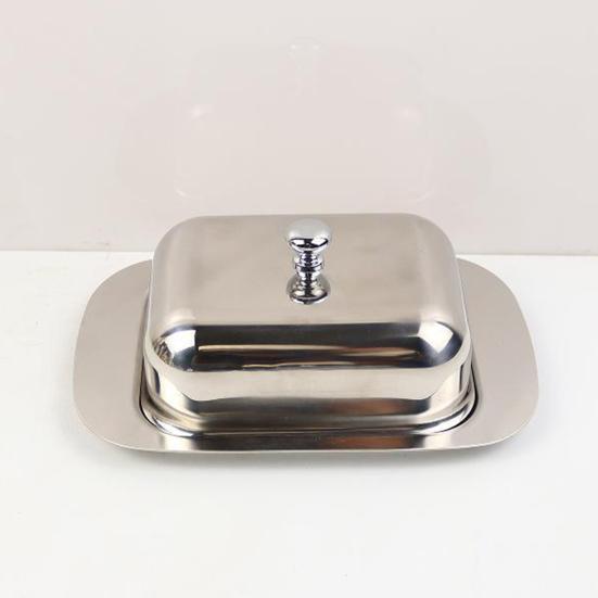 Stainless Steel Butter Box with Lid Airtight Butter Dish for Countertop Fridge Butter Keeper Tray for Cream Cheese