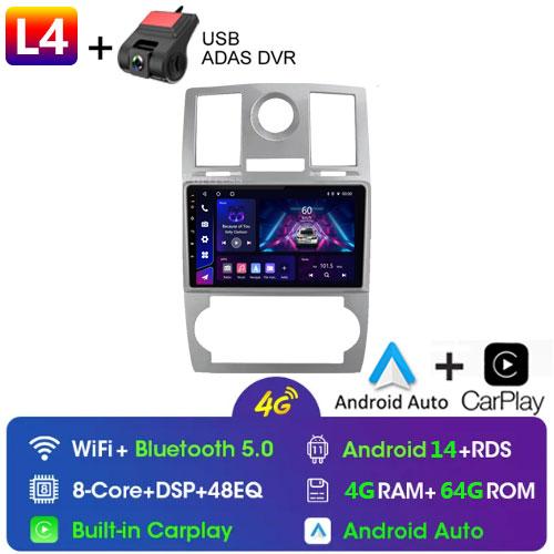 Автомобильное радио Android 13 Carplay для CHRYSLER 300C 2004 - 2011 GPS-навигация Android Auto Stereo BT Wifi Видео Bluetooth