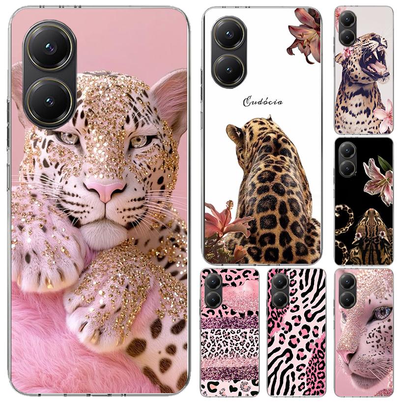 Розовый чехол с леопардовым принтом для Xiaomi Poco X5 X6 X7 Pro F7 Ultra M7 Redmi 15 15C 13 13C 12 12C 10 10A 10C 9 9A 9C 9T Shell Po
